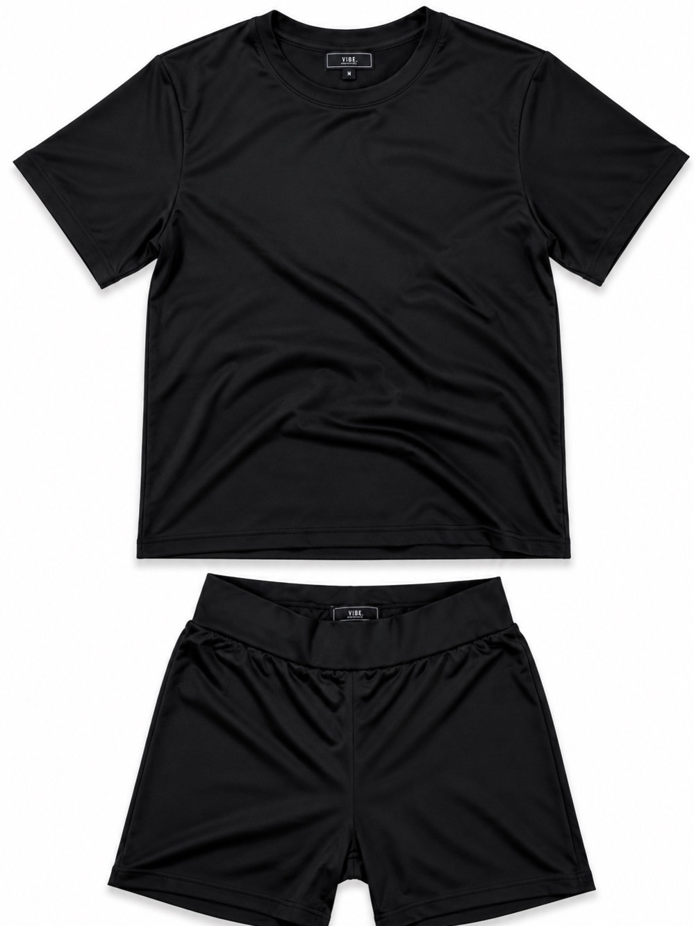 Vibe Black Athletic Shorts with Matching Tee